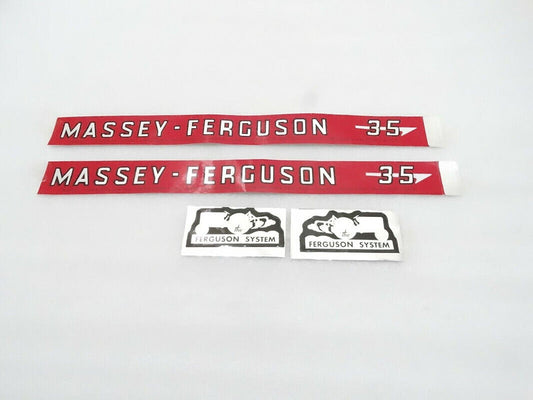 Tractor Bonnet Decal Sticker Set Fits for Massey Ferguson MF35 35 FE35