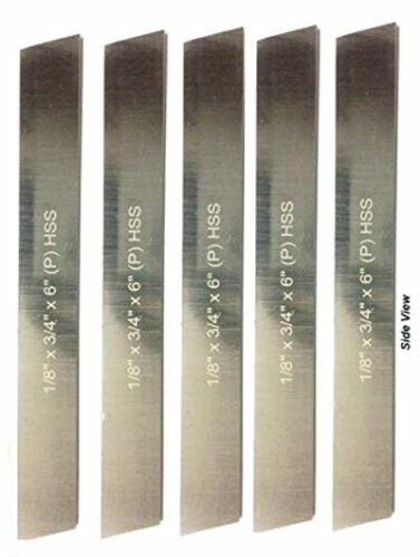 Set of 5 HSS Blades1/8"x 3/4" (Wide) x 6" (Long) Parting Or Cut Off Tool Holder agaexportworld