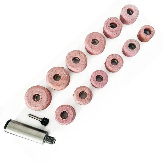 Juego de muelas abrasivas para asiento de válvula Sioux, color rosa, 12 piezas, piedra con soporte de 11/16'' agaexportworld
