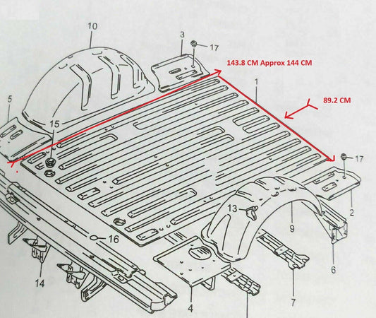 Suzuki Samurai SJ413 SJ410 Sierra Maruti Gypsy Jimny Rear Floor Panel