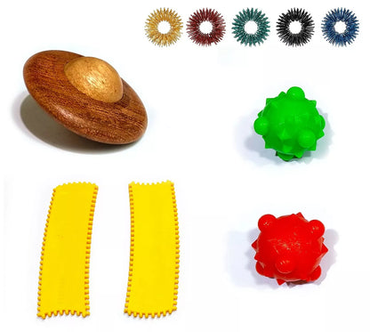 Bolas de terapia Sujok de acupresión, anillos, peine eléctrico, masajeador de madera Fidget Combo